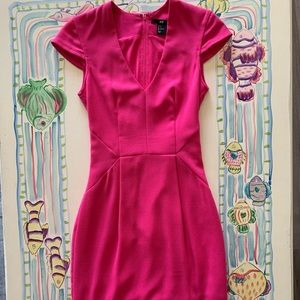 H&M Hot Pink Cap Sleeved Minidress, Never Worn